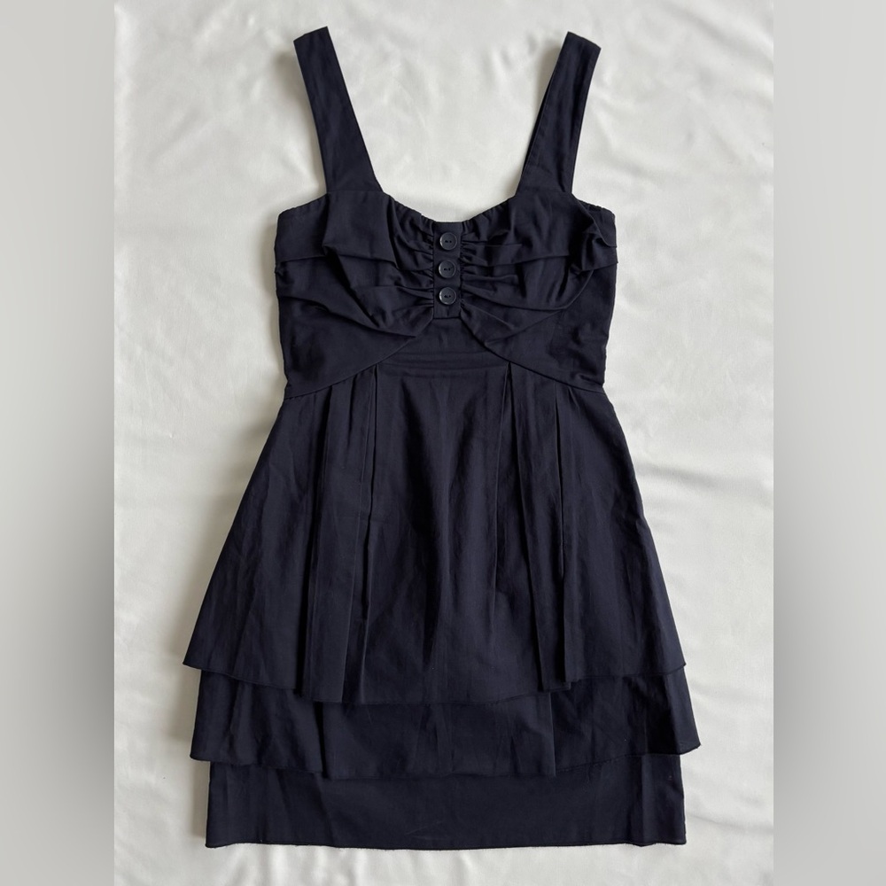 As U Wish dark blue cotton mini dress with layers (size M)